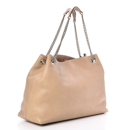 Gucci Pebbled Calfskin Large Soho Chain Shoulder Bag Nude 3 of 8
