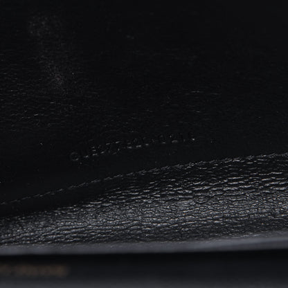 Saint Laurent Grain De Poudre Matelasse Chevron Monogram Chain Wallet Black 7 of 15