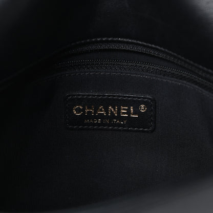 Chanel Calfskin Quilted Medium Graphic Flap Beige Black 7 of 15