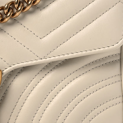 Gucci Calfskin Matelasse Small GG Marmont Shoulder Bag White 8 of 17
