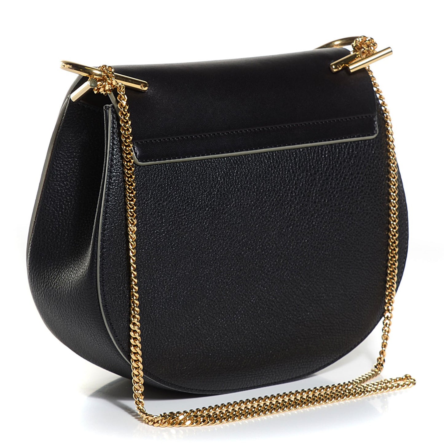 Goatskin Medium Drew Shoulder Bag Black