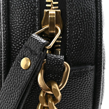 Saint Laurent Grain De Poudre Matelasse Chevron Quilted Round Vinyle Camera Bag Black 11 of 11