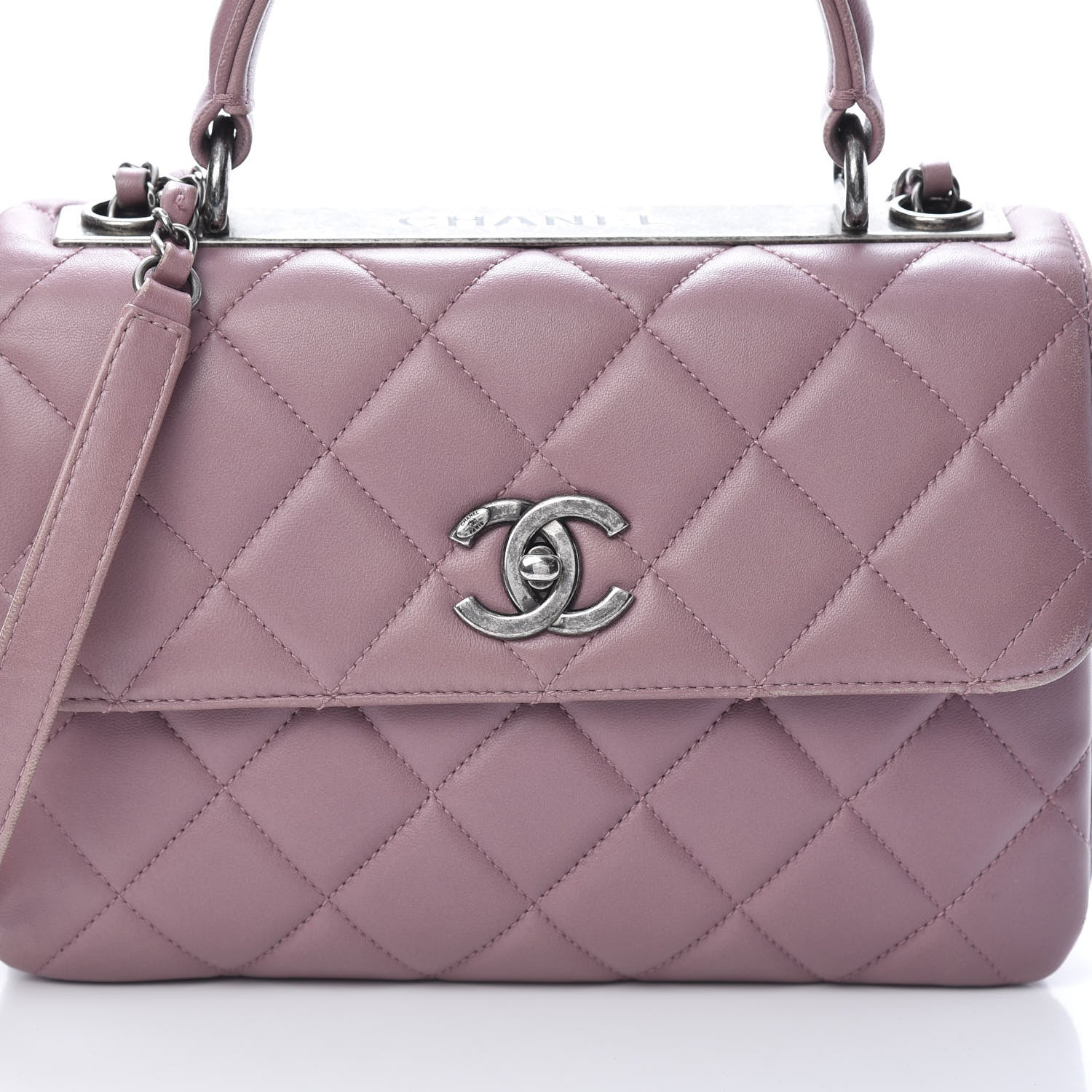 Chanel Lambskin Quilted Small Trendy CC Flap Dual Handle Bag Light Purple 8 of 17