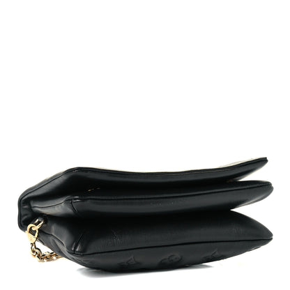 Louis Vuitton Lambskin Embossed Monogram Pochette Coussin Black 3 of 8