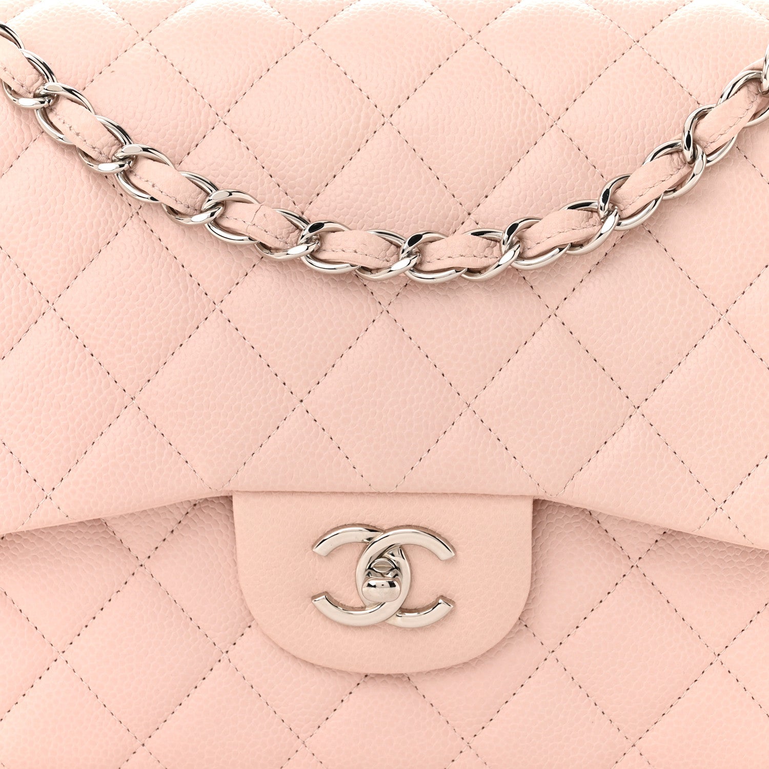 Chanel Caviar Quilted Jumbo Double Flap Light Pink 8 of 11