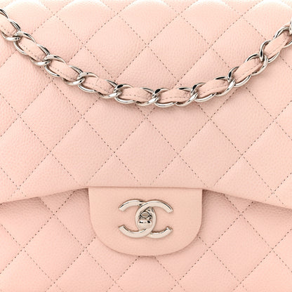 Chanel Caviar Quilted Jumbo Double Flap Light Pink 8 of 11