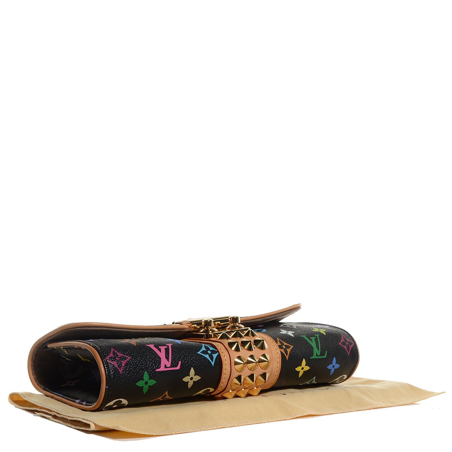 Louis Vuitton Monogram Multicolor Courtney Clutch Black 4 of 7