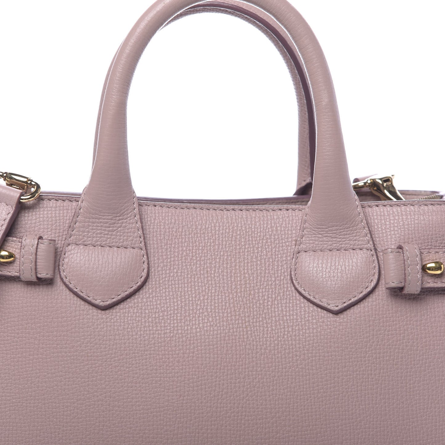 Grainy Calfskin House Check Small Banner Tote Pale Orchid
