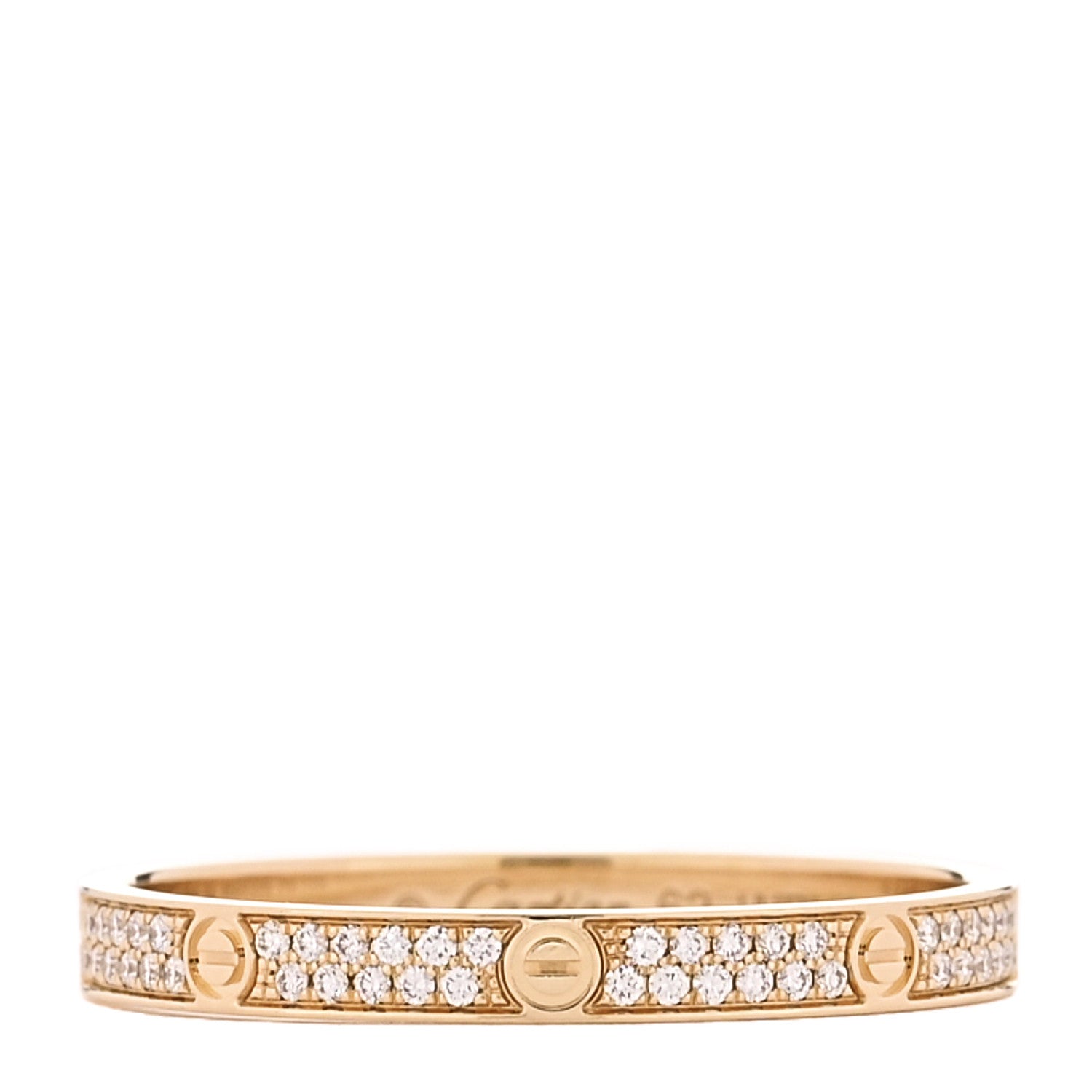 Cartier 18K Yellow Gold Diamond 2.6mm LOVE Paved Band Ring 62 10 1 of 5