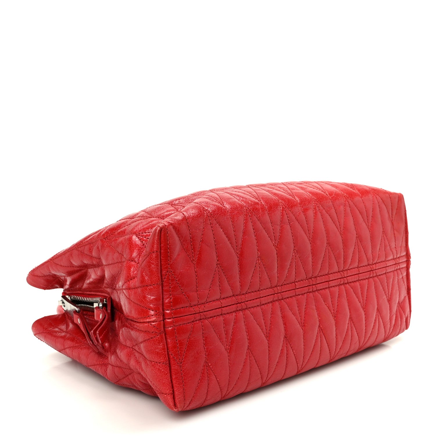 Miu Miu Nappa Matelasse Tote Fuoco 4 of 12