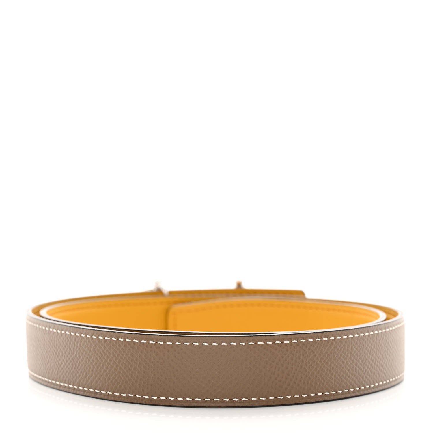 Hermes Swift Epsom 24mm Gamma Belt 75 30 Jaune Ambre Etoupe 2 of 5