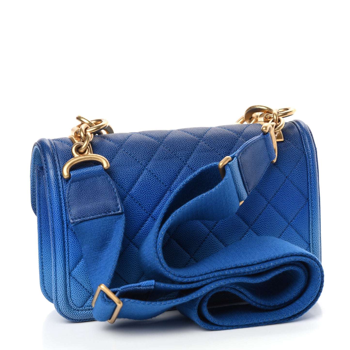 Caviar Quilted Small Sunset On The Sea Flap Blue