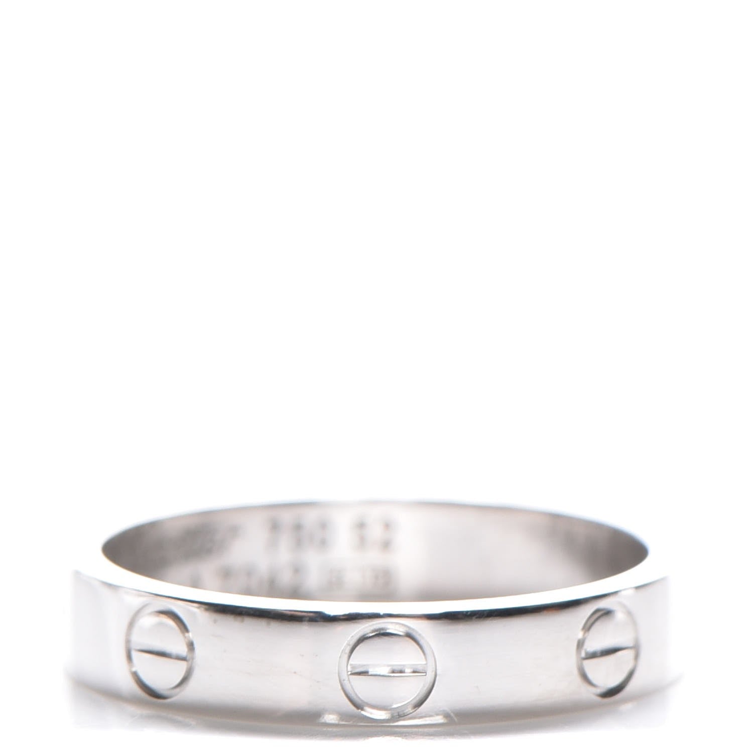 Cartier 18K White Gold 3.5mm LOVE Wedding Band Ring 52 6 1 of 5