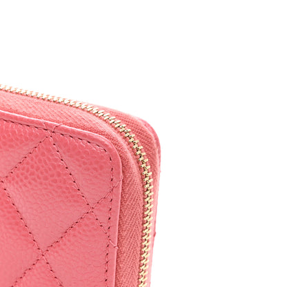 Chanel Caviar Quilted Zip Coin Purse Pink 8 of 10