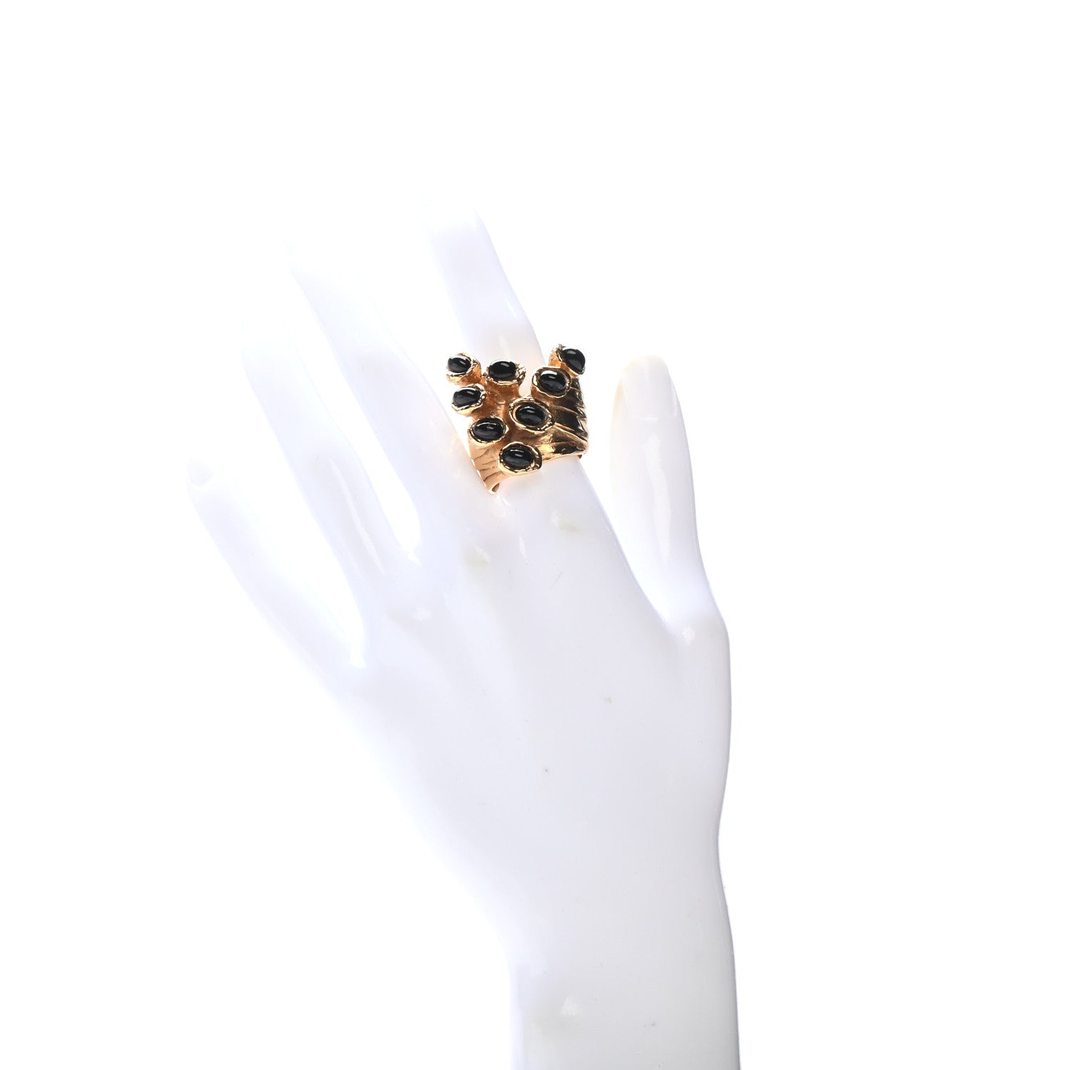 Saint Laurent Arty Dots Ring 8 Gold Black 2 of 4