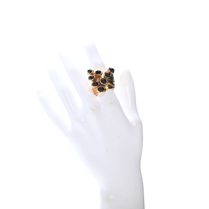 Saint Laurent Arty Dots Ring 8 Gold Black 2 of 4
