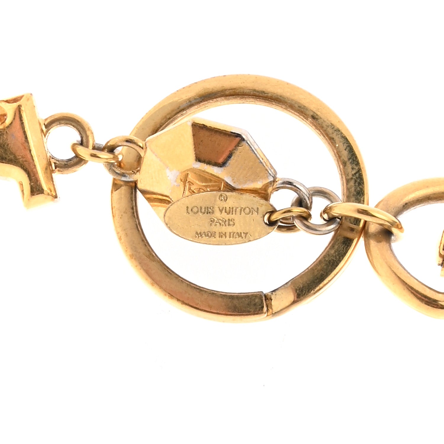 Louis Vuitton Metal LV Facettes Bag Charm Key Holder Gold 3 of 5