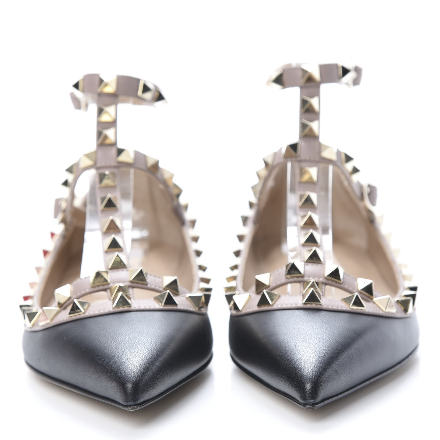 Nappa Rockstud Cage Ballerina Flats 36 Black Poudre
