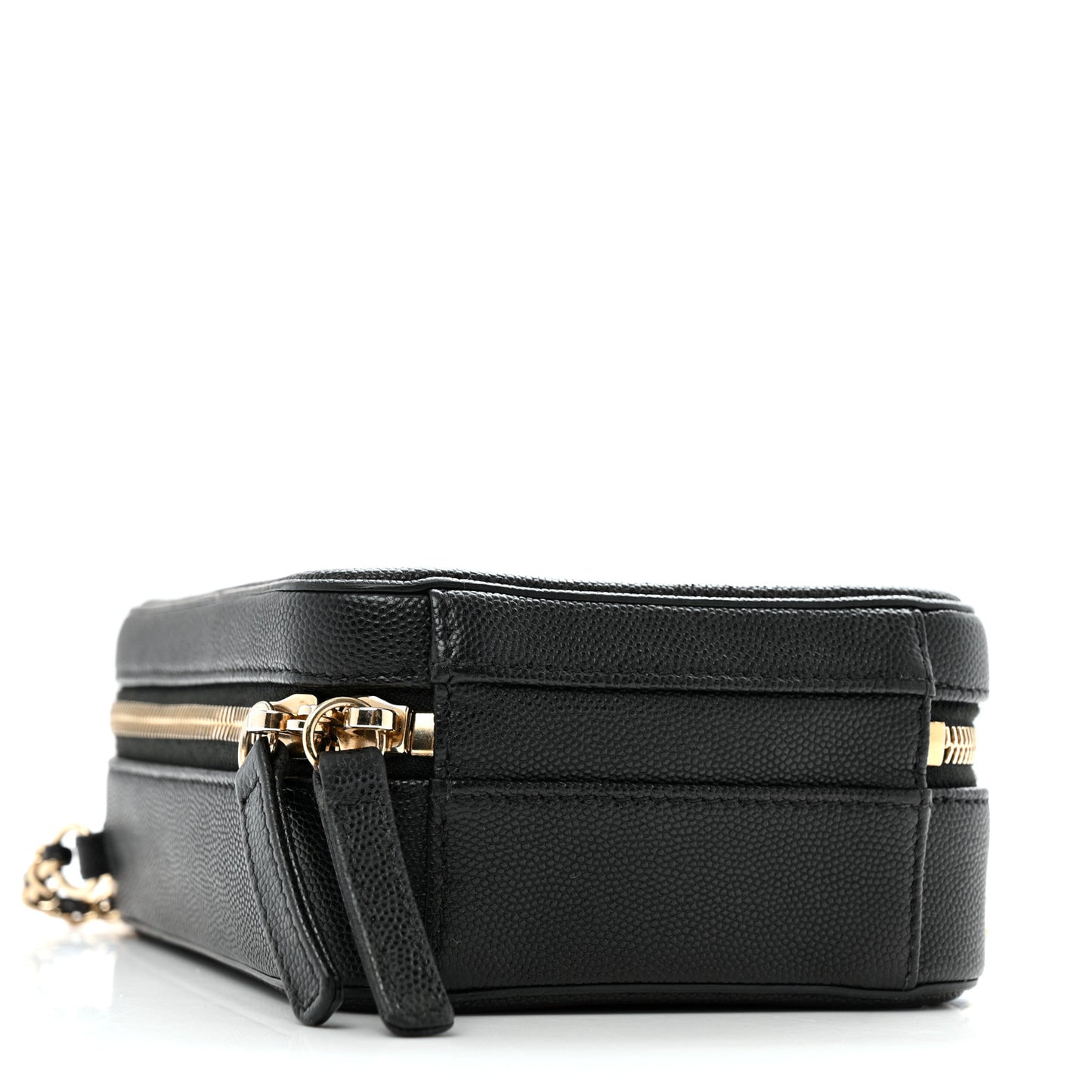 Caviar Quilted CC North South Filigree Vanity Case Black