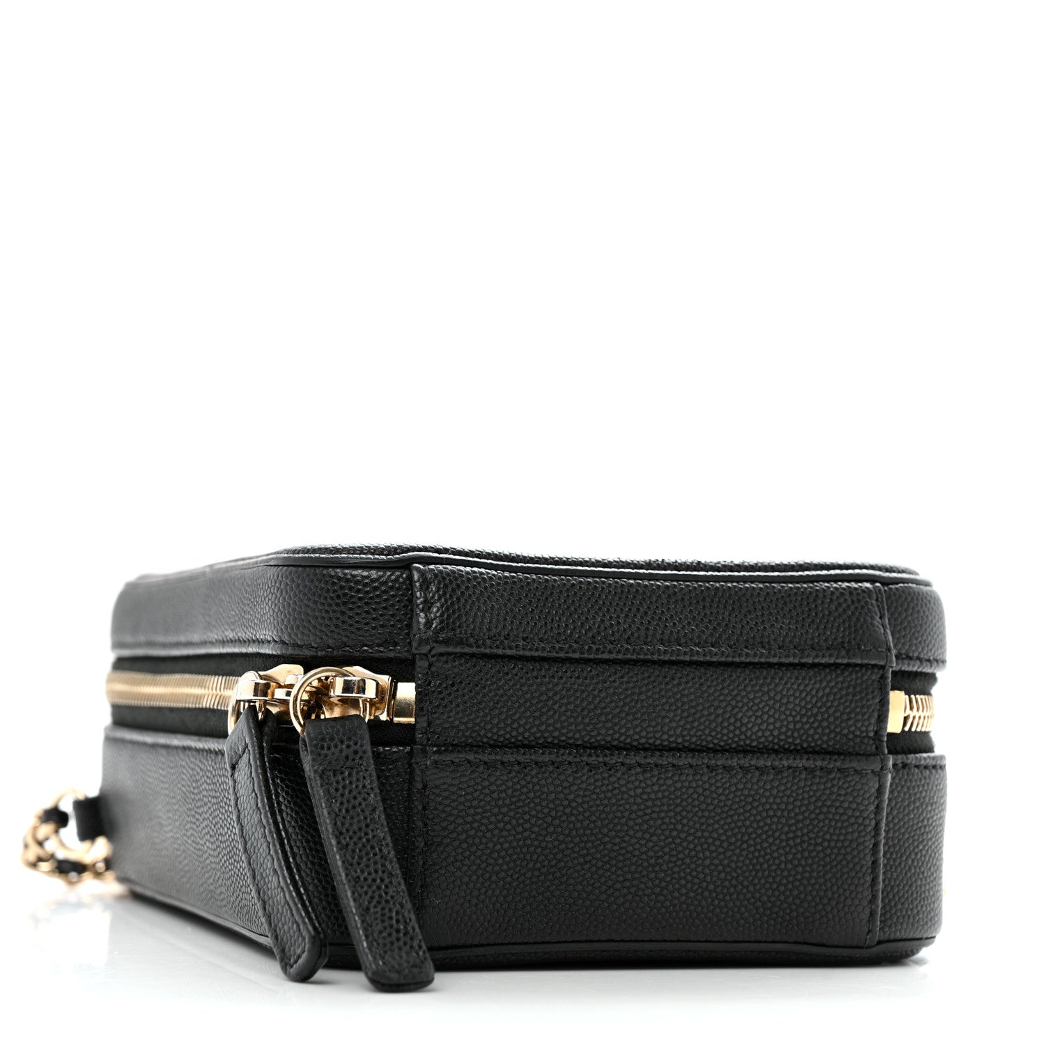 Chanel Caviar Quilted CC North South Filigree Vanity Case Black 4 of 13