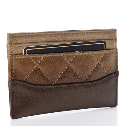 Chanel Metallic Goatskin Quilted Gabrielle Card Holder Bronze 3 of 9