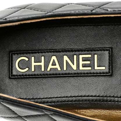 Chanel Lambskin Quilted CC Ballerina Flats 36.5 Black 39 Black 7 of 11