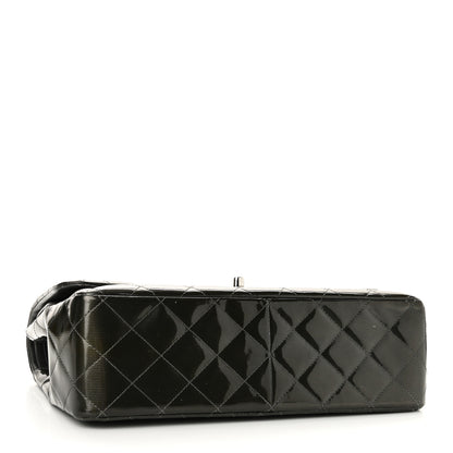 Chanel Striated Patent Quilted Jumbo Double Flap  Dark Grey 3 of 10
