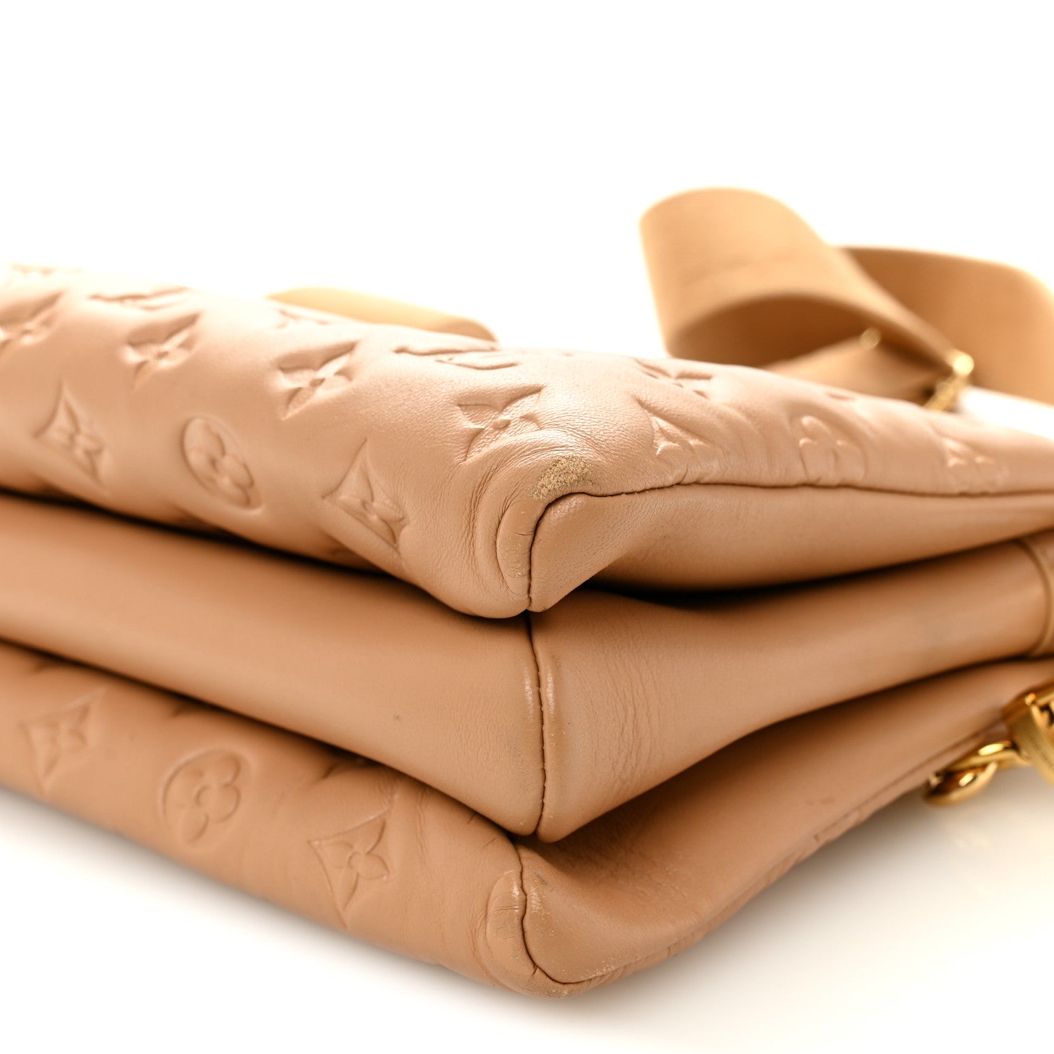 Louis Vuitton Lambskin Embossed Monogram Coussin PM Camel 9 of 9