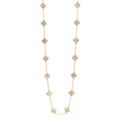 Van Cleef & Arpels 18K Yellow Gold Mother of Pearl 20 Motifs Vintage Alhambra Necklace 1 of 6