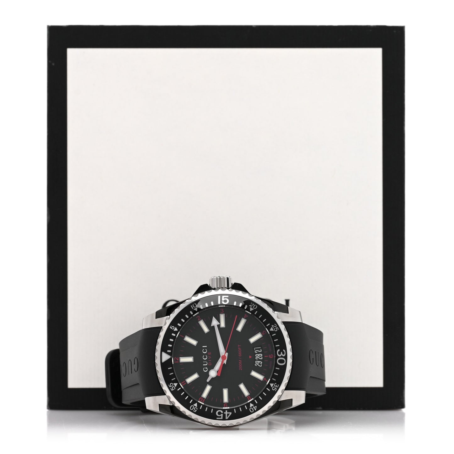 Stainless Steel Rubber 40mm Dive Quartz Watch Black