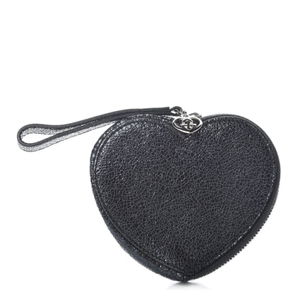 Gucci Crackled Calfskin Heart Coin Purse Navy 1 of 7