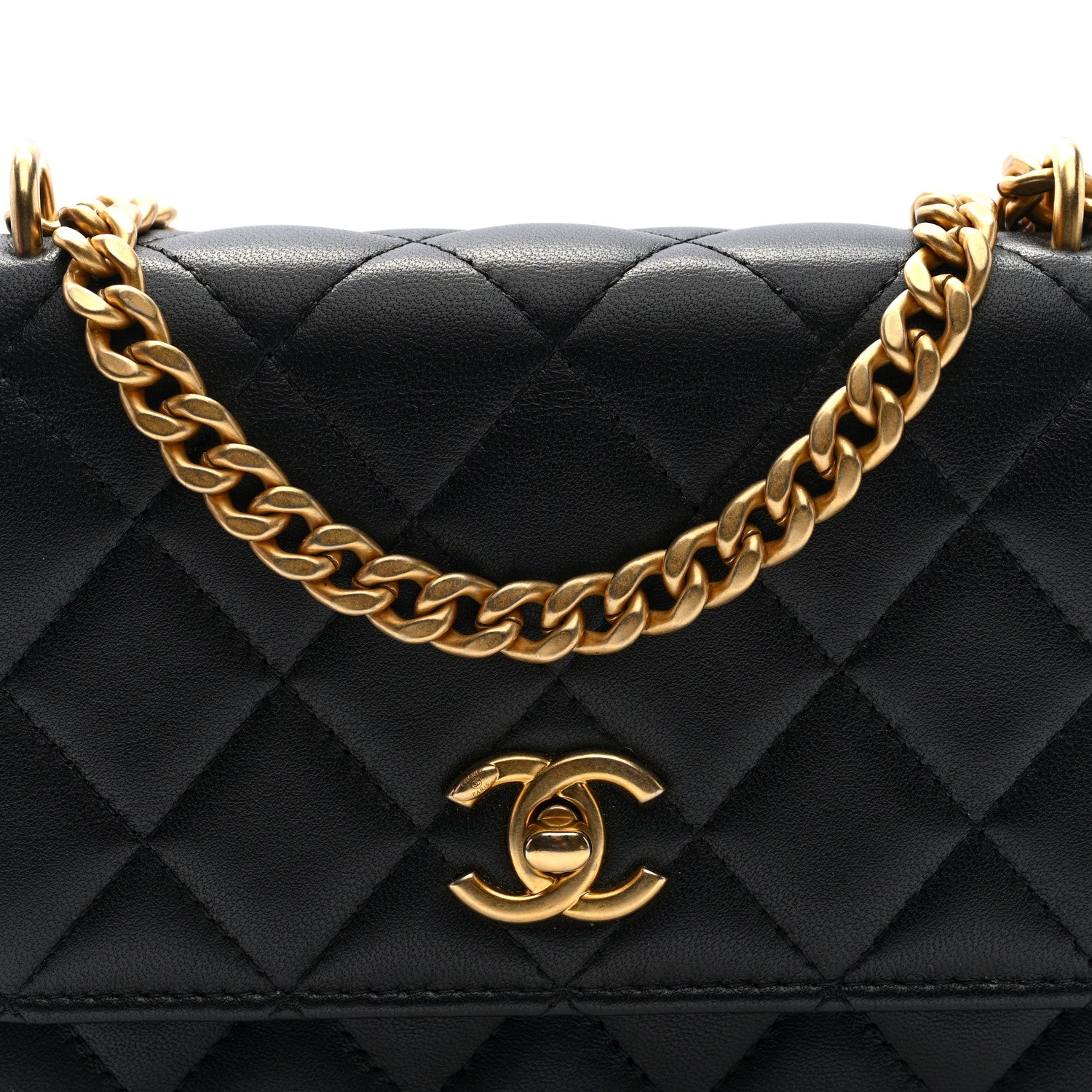 Chanel Lambskin Quilted Mini Sweet Camellia Wallet on Chain WOC Black 8 of 10