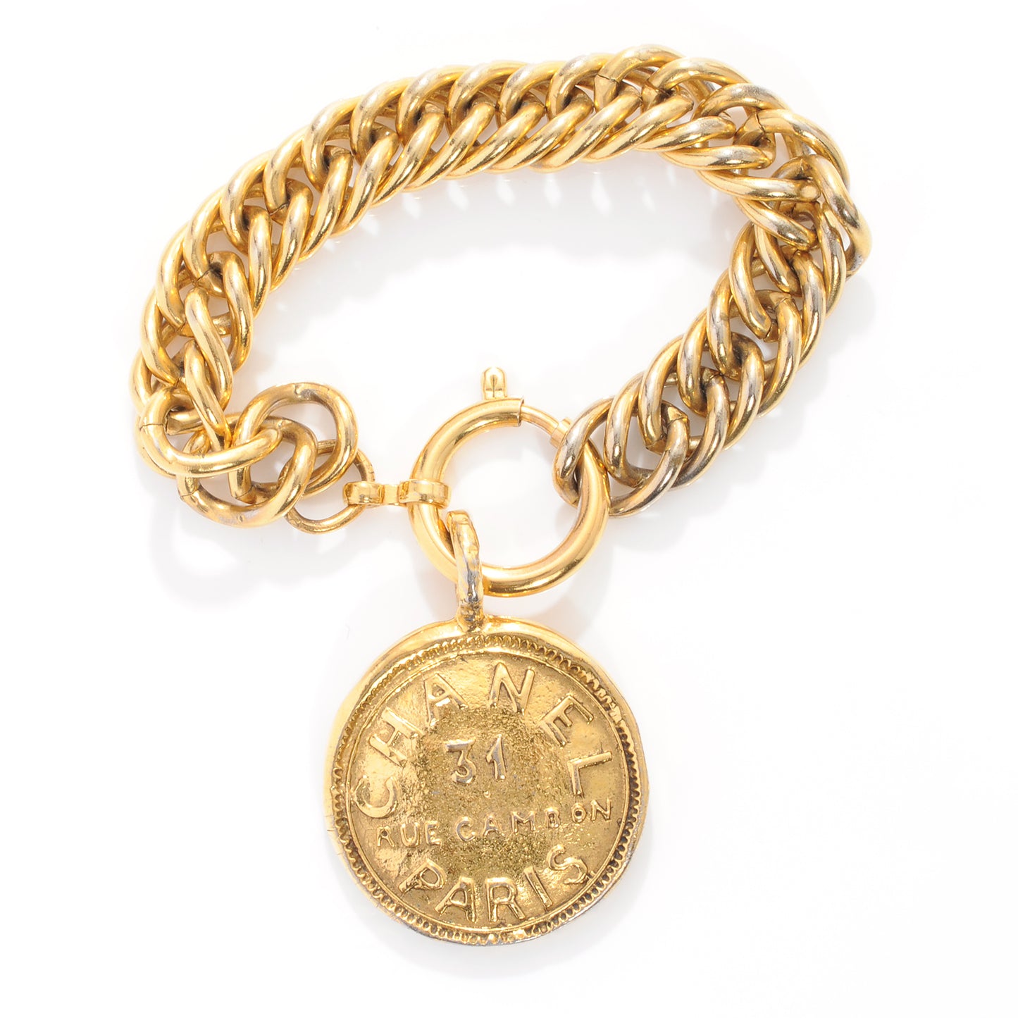 31 Rue Cambon Paris Medallion Chain Bracelet Gold