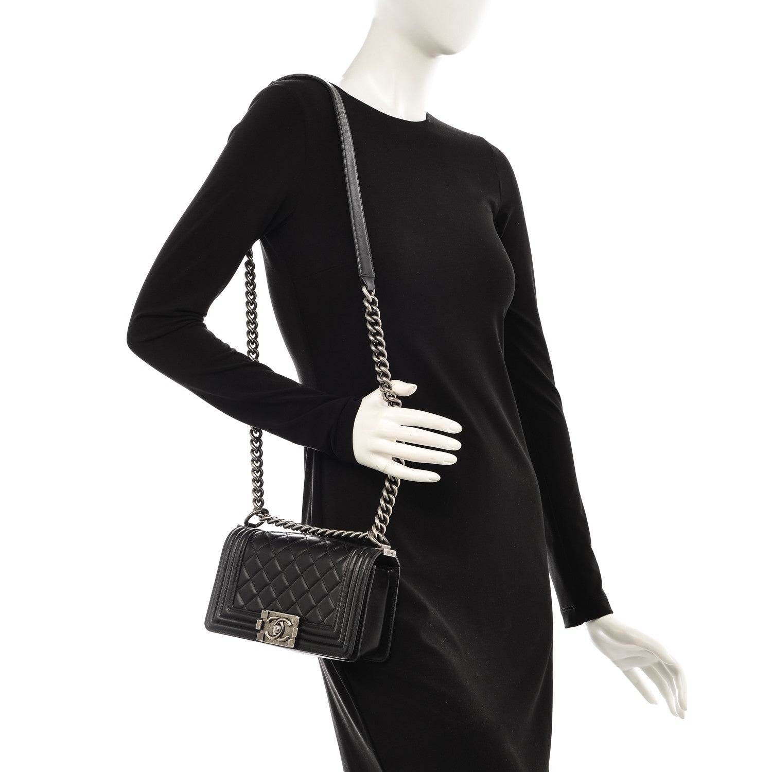 Chanel Lambskin Quilted Small Boy Flap Black 2 of 10