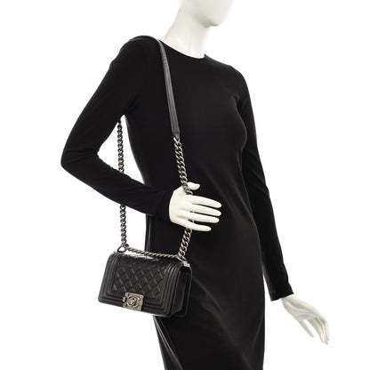 Chanel Lambskin Quilted Small Boy Flap Black 2 of 10