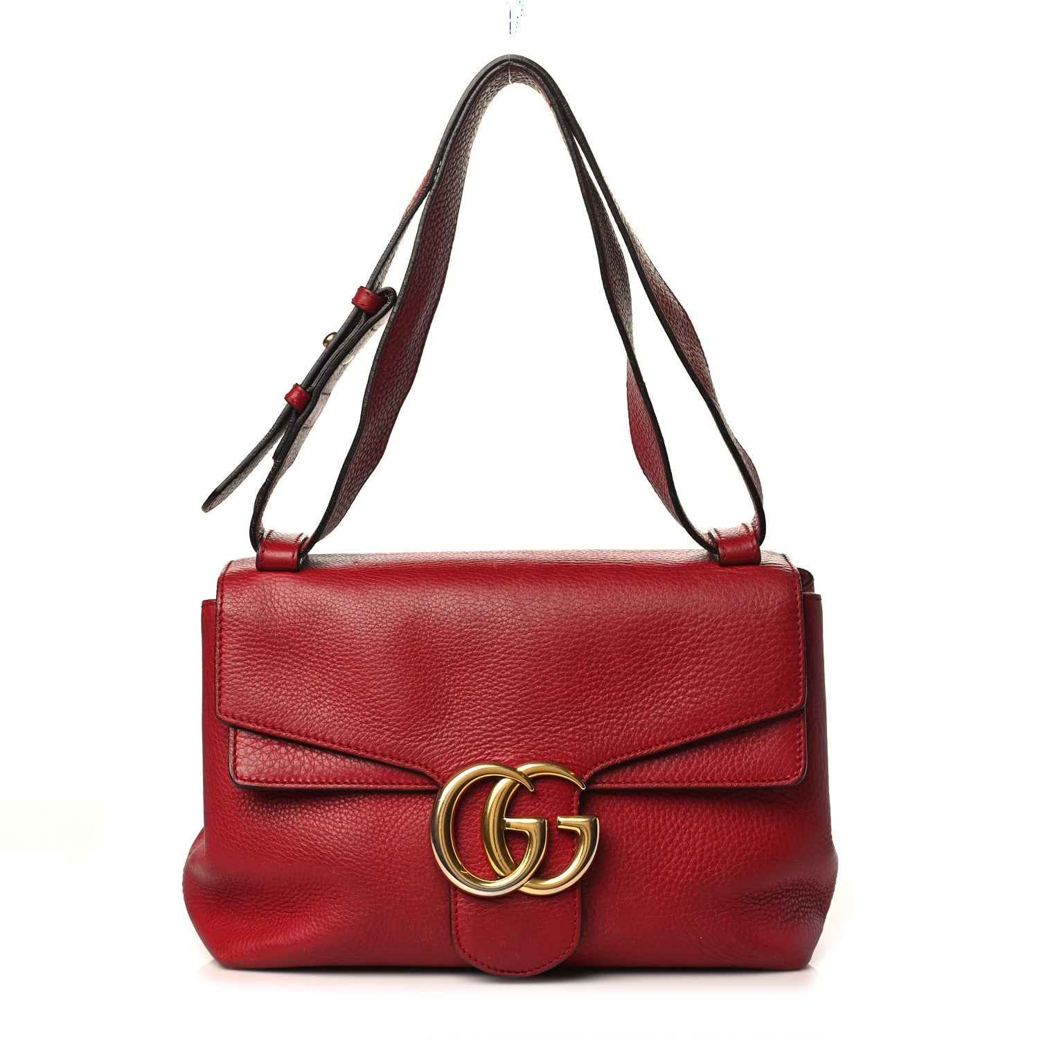 Gucci Cellarius Calfskin GG Marmont Shoulder Bag Vulcanic Red 1 of 12