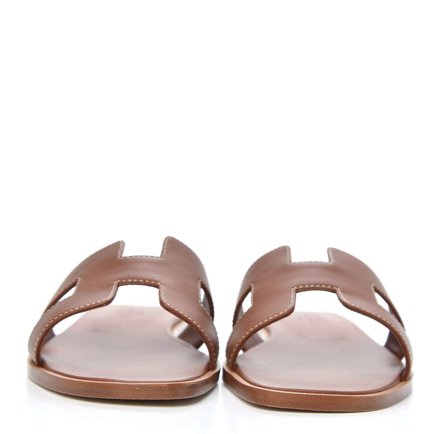 Hermes Box Calfskin Oran Sandals 36 Gold 2 of 9