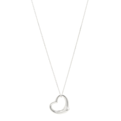 Tiffany Sterling Silver 27mm Elsa Peretti Open Heart Pendant Necklace 1 of 6