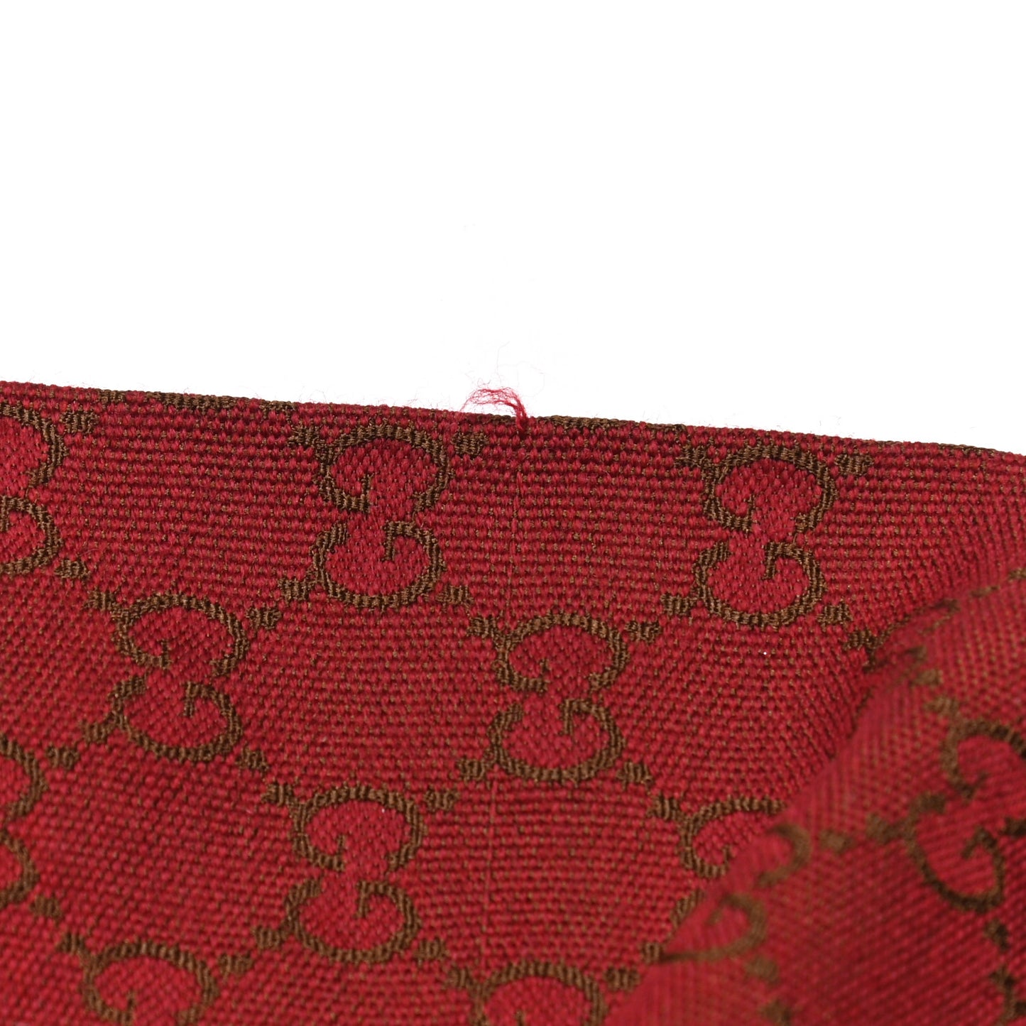 Silk Wool Monogram Fringe Scarf Red