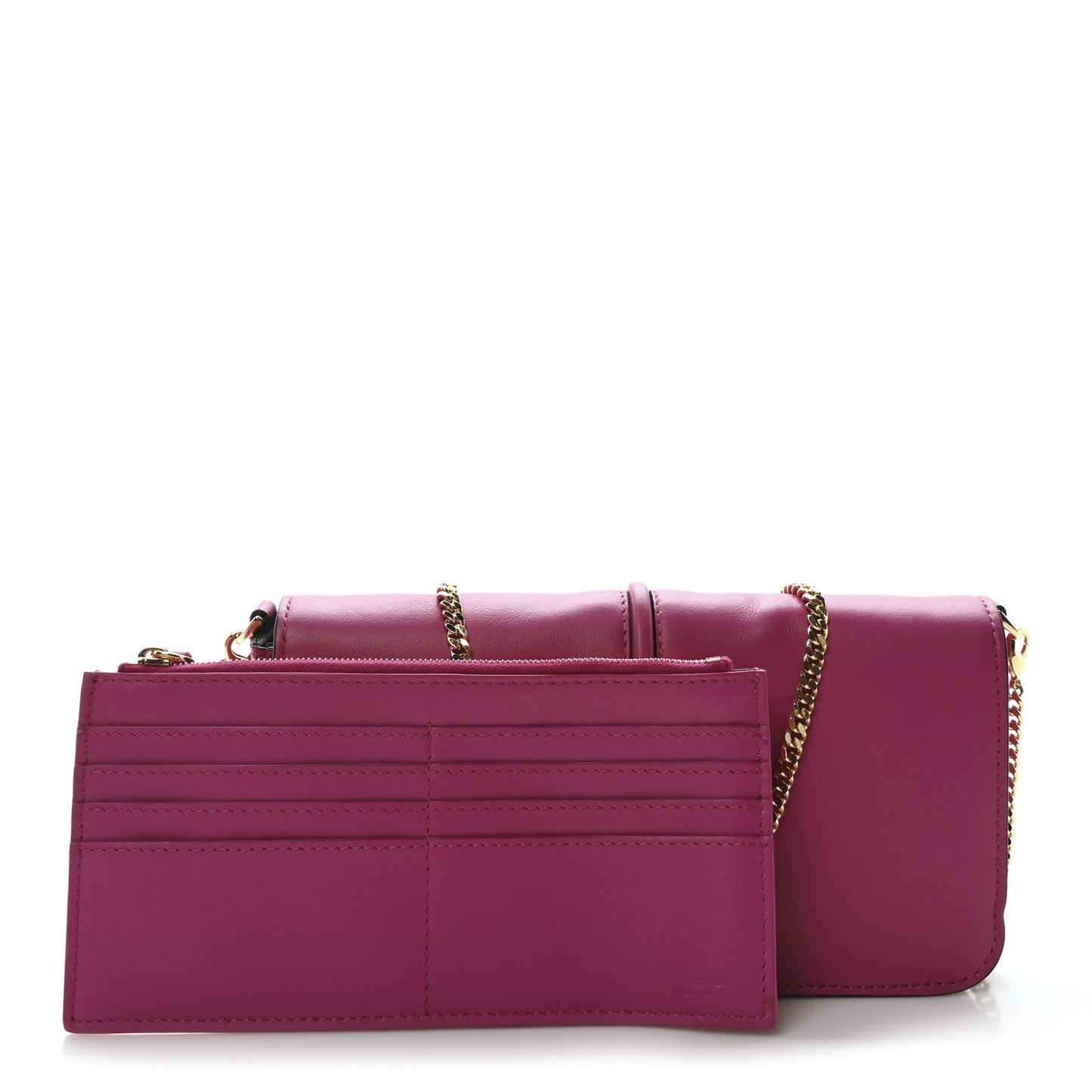 Vitello Grace Matte Fendigraphy Wallet on Chain Ciclamino Pilar