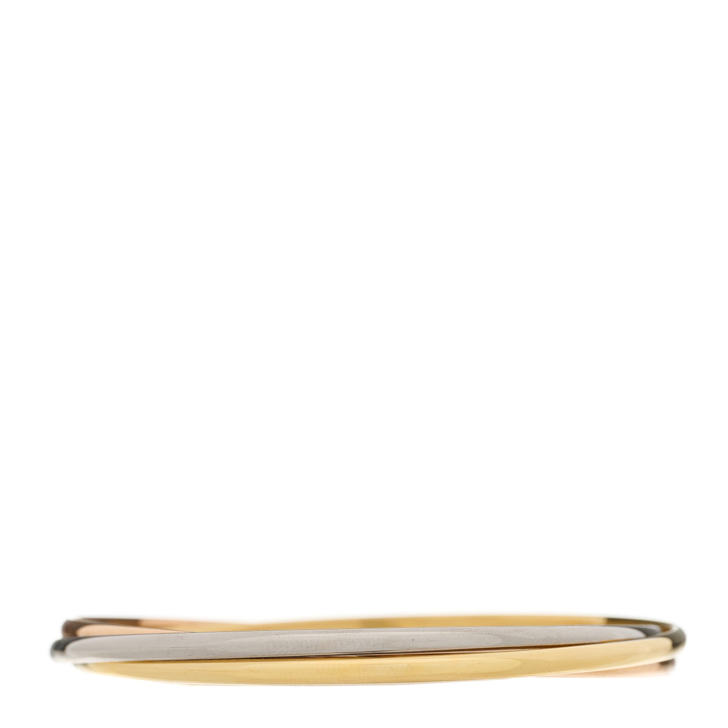 Cartier 18K Pink Yellow White Gold Small Trinity Bangle Bracelet 17 1 of 3