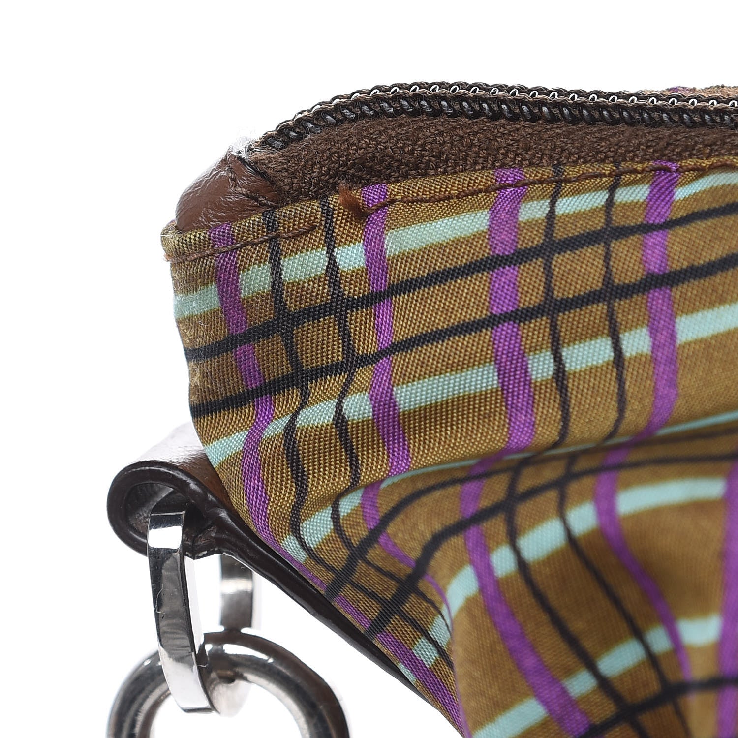 Prada Tessuto Stampato Nylon Saffiano Check Print Tote Viola 14 of 15