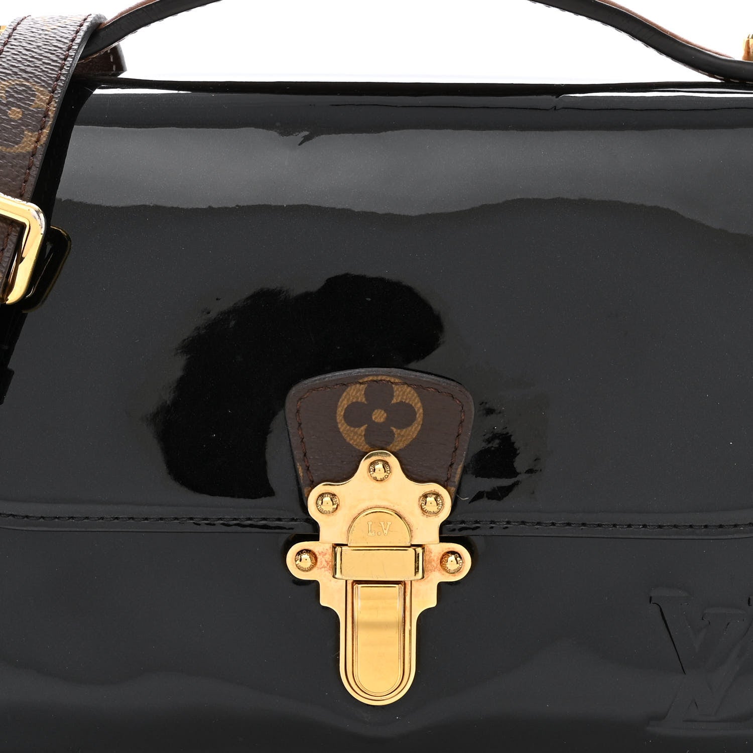 Louis Vuitton Patent Calfskin Monogram Cherrywood PM Black 7 of 12
