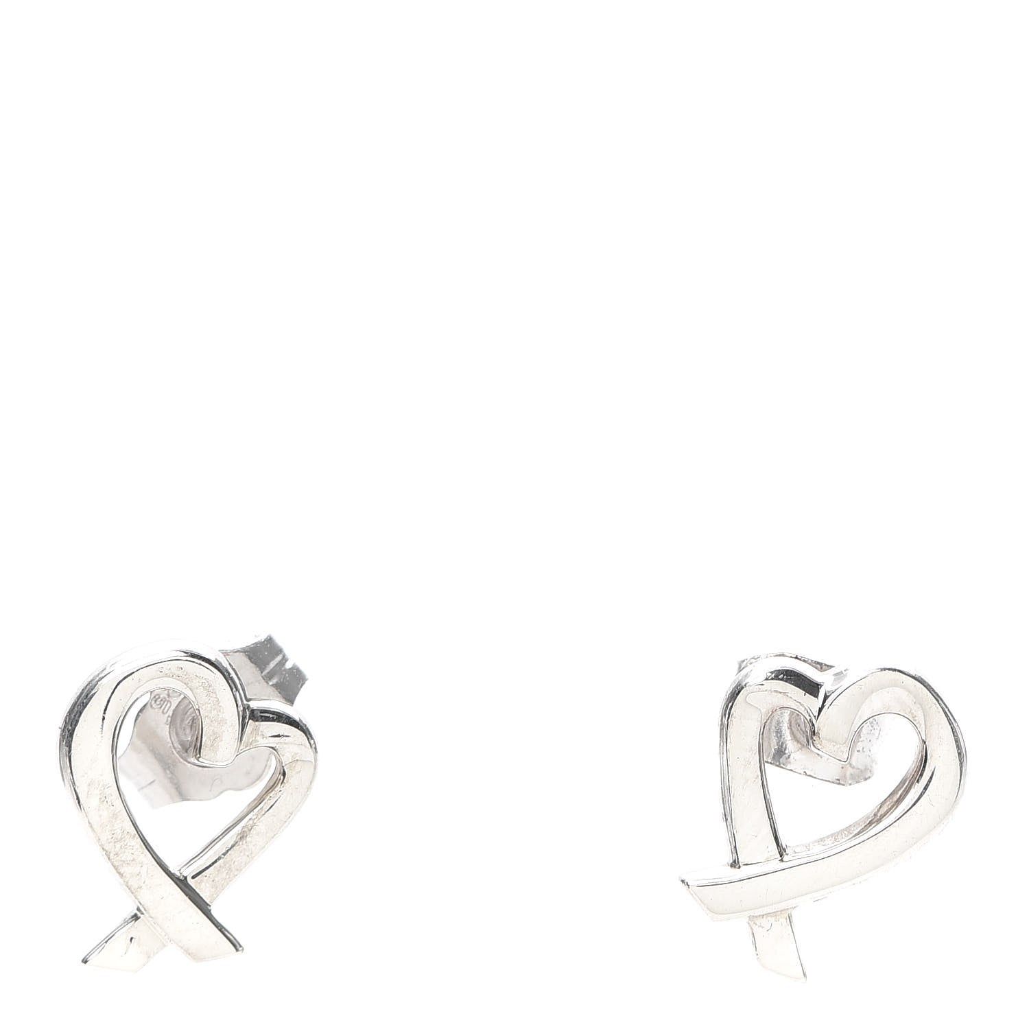 Tiffany Sterling Silver Mini Paloma Picasso Loving Heart Earrings 1 of 5