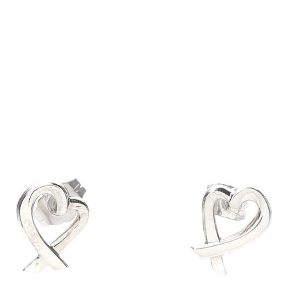 Tiffany Sterling Silver Mini Paloma Picasso Loving Heart Earrings 1 of 5