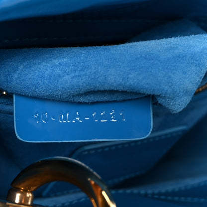 Christian Dior Patent Cannage Mini Lady Dior Blue 7 of 10
