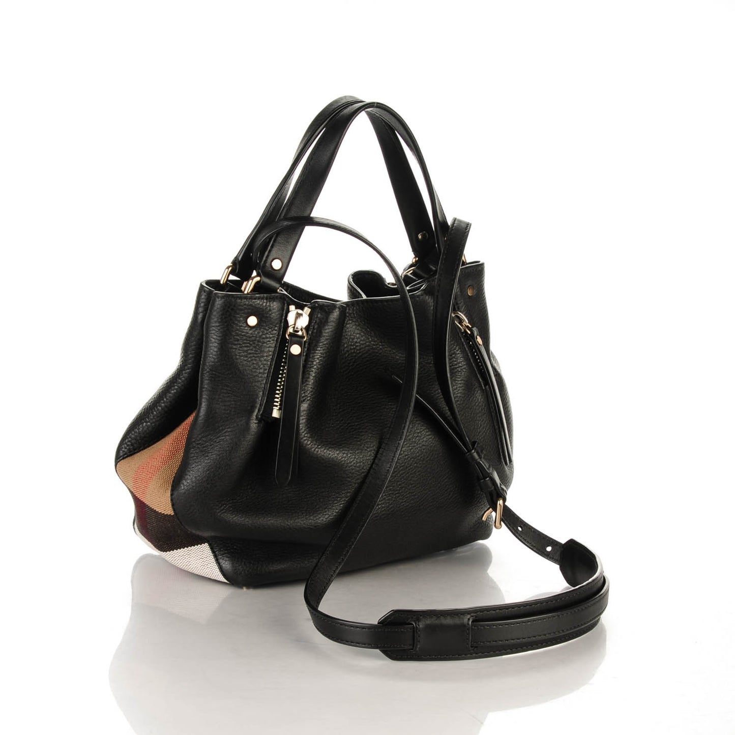 Calfskin Canvas Mega Check Small Maidstone Black