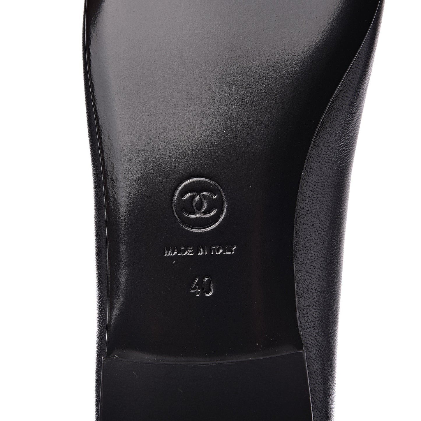 Lambskin Cap Toe Ballerina Flats 40 Black