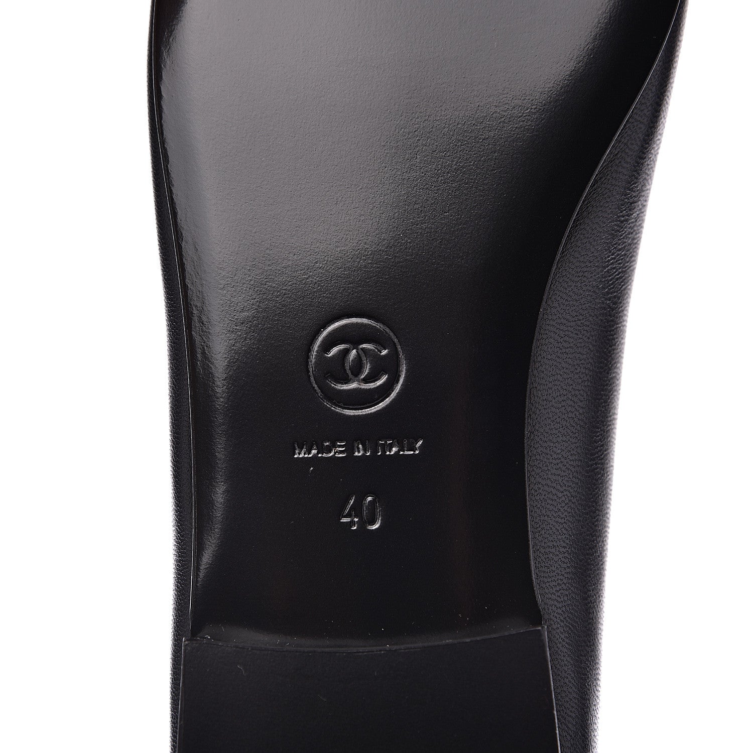 Chanel Lambskin Cap Toe Ballerina Flats 40 Black 7 of 9