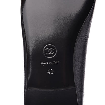 Chanel Lambskin Cap Toe Ballerina Flats 40 Black 7 of 9